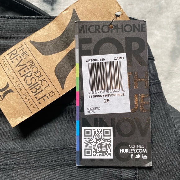 REVERSIBLE Hurley Black/Army Skinny Pants Size 29 - Picture 10 of 10